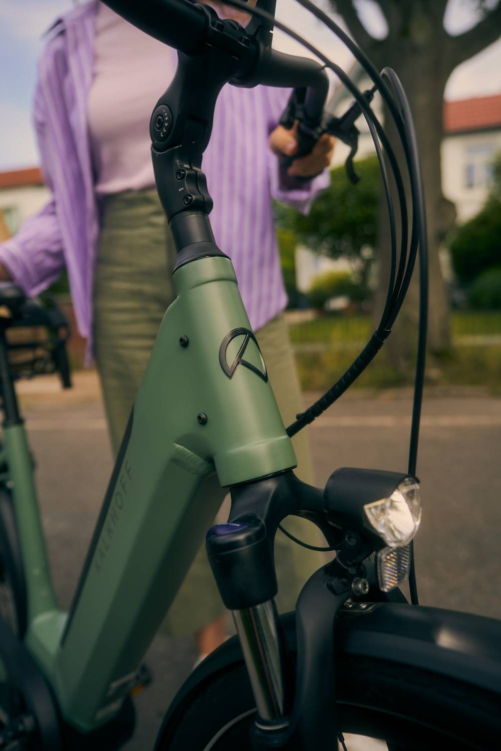 Close-up of e-bike