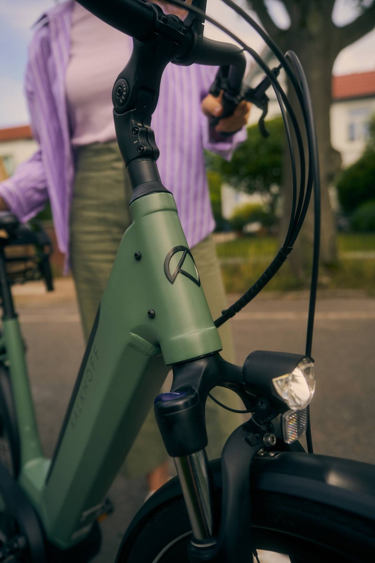 Kalkhoff bike detailed picture with person in background